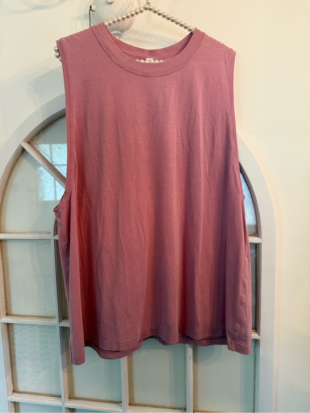 Lululemon All Yours Tank Top Dusty Pink Pima Cotton Seacell Size 12